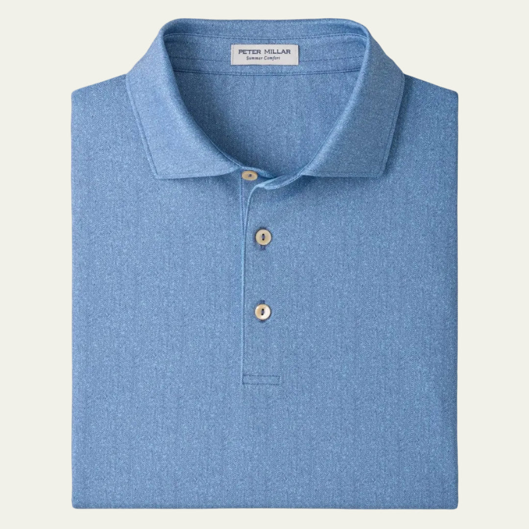 Peter Millar - Herringbone Polo Bali Blue