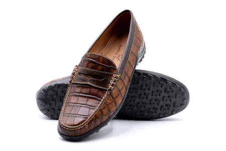 Martin Dingman - Shoe Bill Penny Chestnut/Alligator Grain
