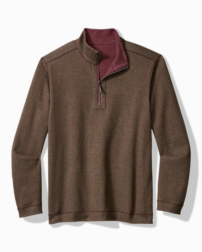 Tommy Bahama - Flipview 1/2 Zip Pinot Noir
