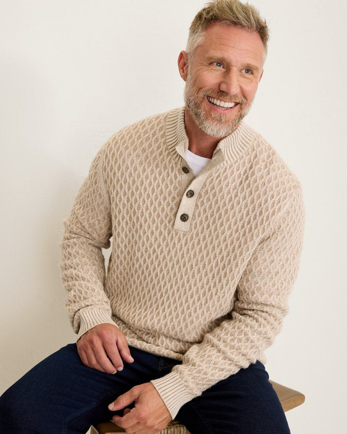 Tommy Bahama - Cross Cable Sweater Hazelnut Cream