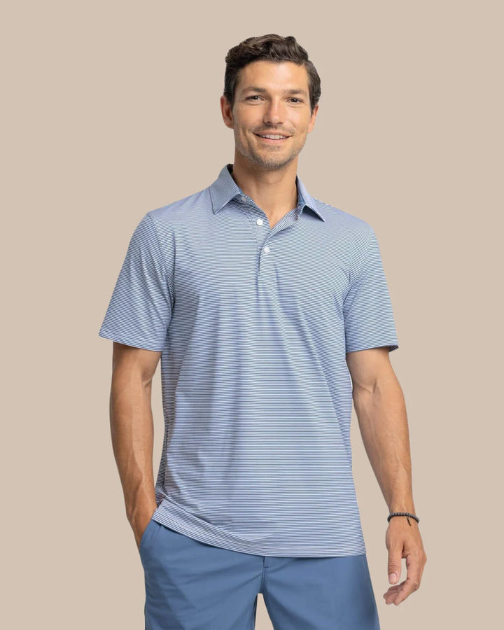 Southern Tide - Meadowbrook Stripe Polo Aged Denim