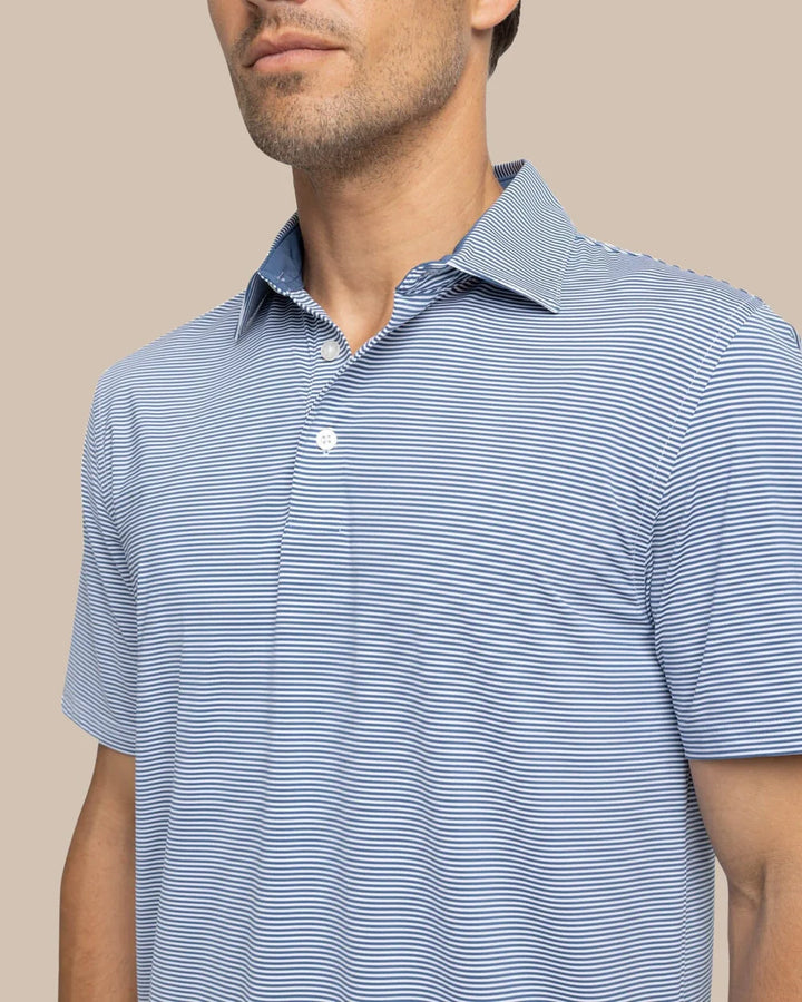 Southern Tide - Meadowbrook Stripe Polo Aged Denim