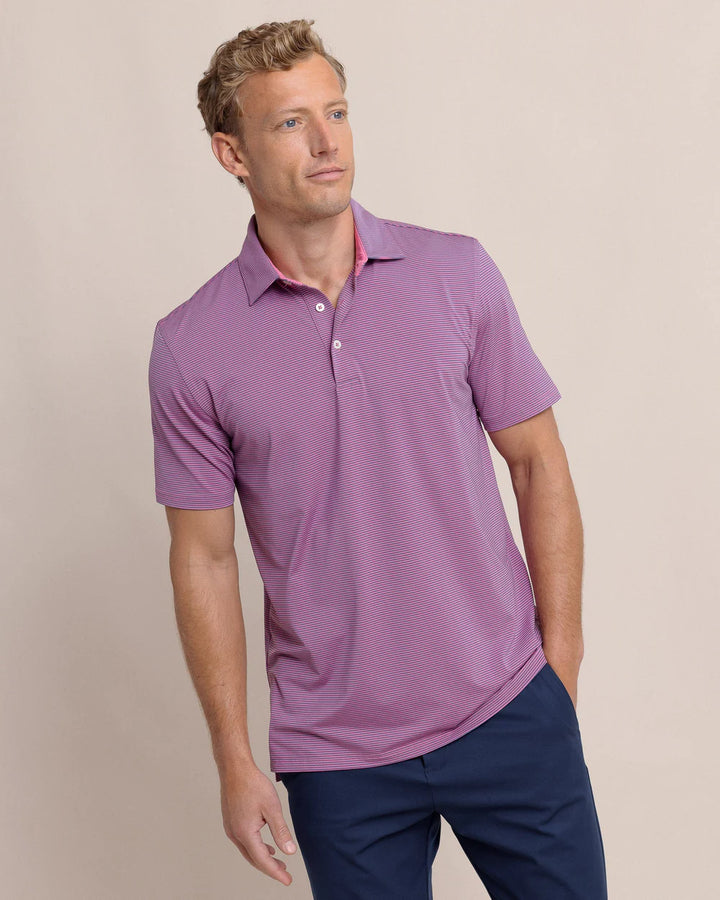 Southern Tide - Meadowbrook Stripe Polo Very Berry