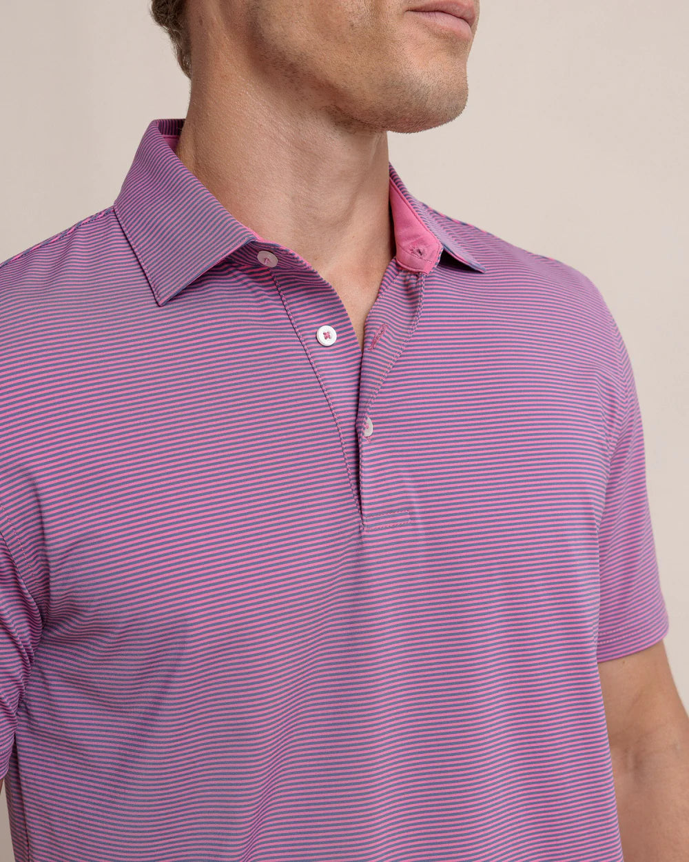 Southern Tide - Meadowbrook Stripe Polo Very Berry