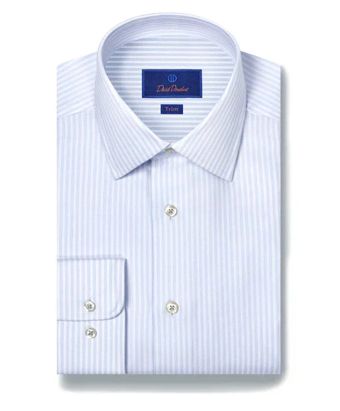 David Donahue - Trim Fit Shirt White/Sky