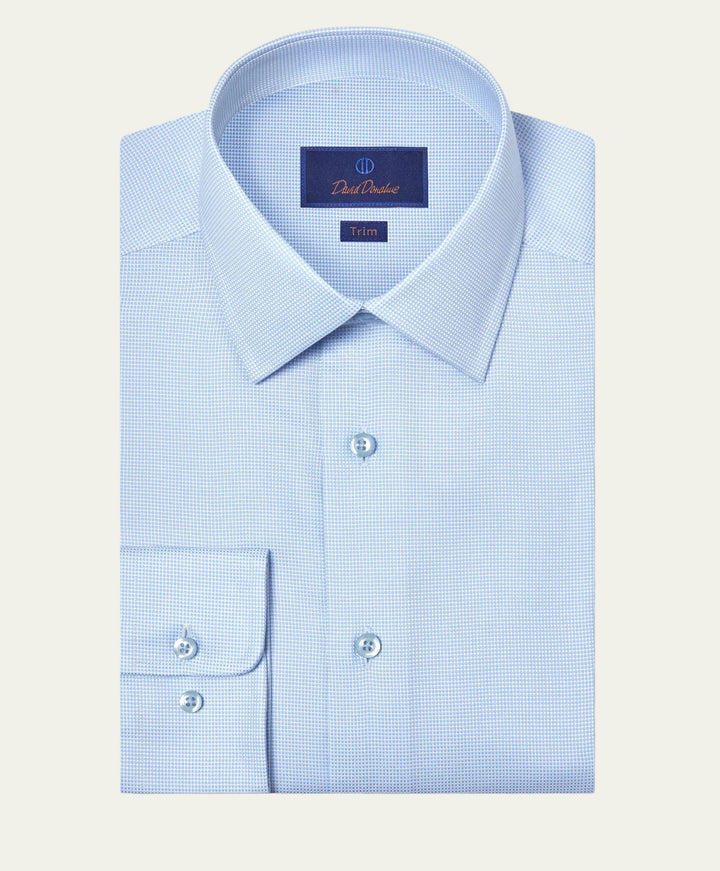 David Donahue - Trim Fit Dress Shirt Sky