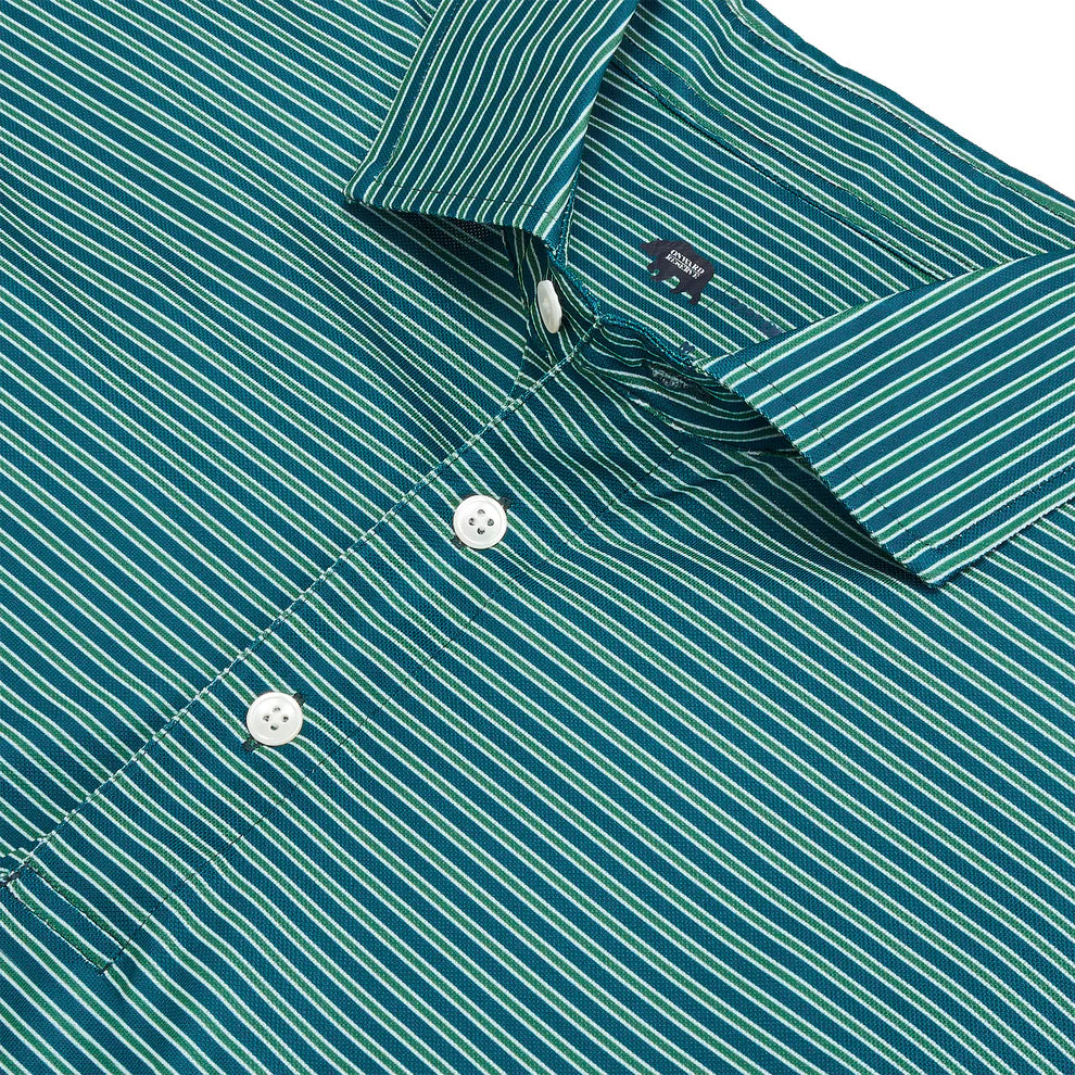 Onward Reserve - Trophy Stripe Polo Blue Wing Teal