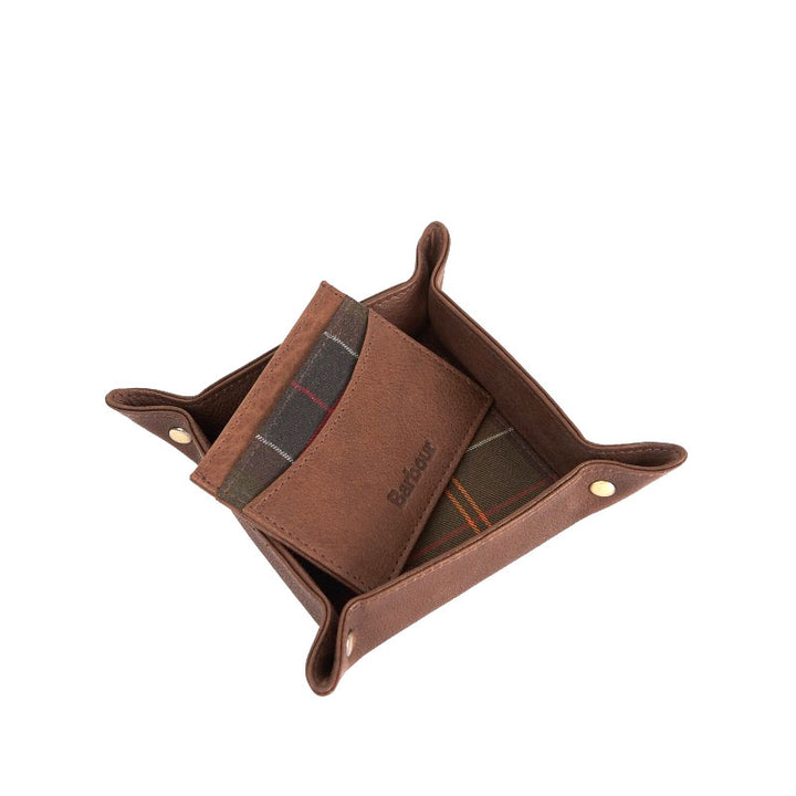 Barbour -  Gift Set Leather Valet Tray & Card Wallet