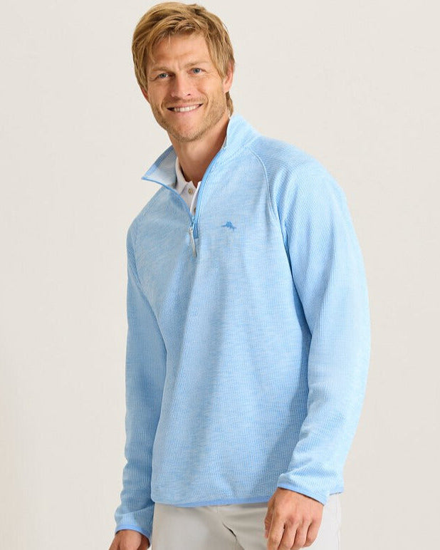 Tommy Bahama - Palm Pro 1/2 Zip Blue Expanse