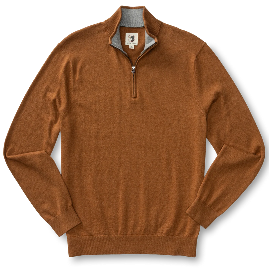 Duck Head - Ridley 1/4 Zip Dark Amber