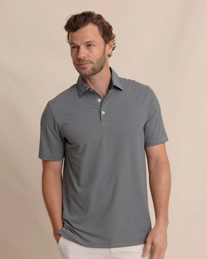 Southern Tide - Meadowbrook Stripe Polo Steel