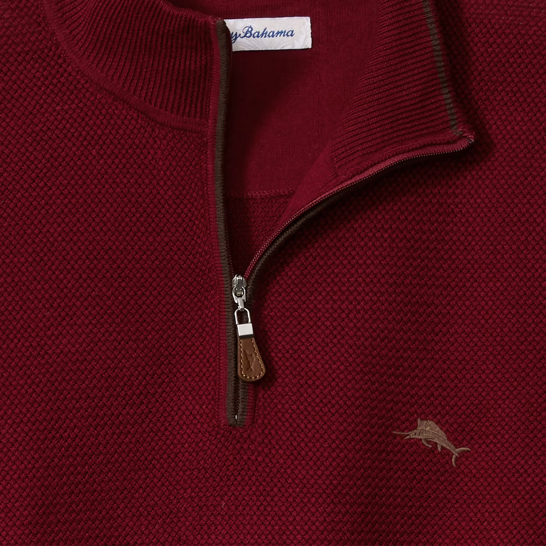 Tommy Bahama - Marlin Magic 1/2 Zip Baja Red