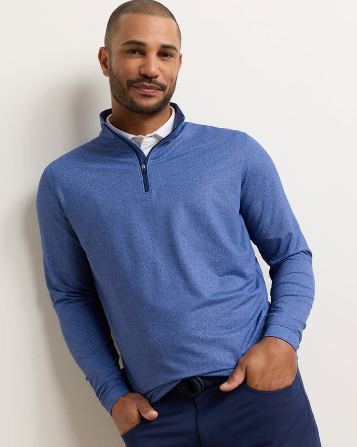 Peter Millar - Perth Herringbone 1/4 Zip Sport Navy