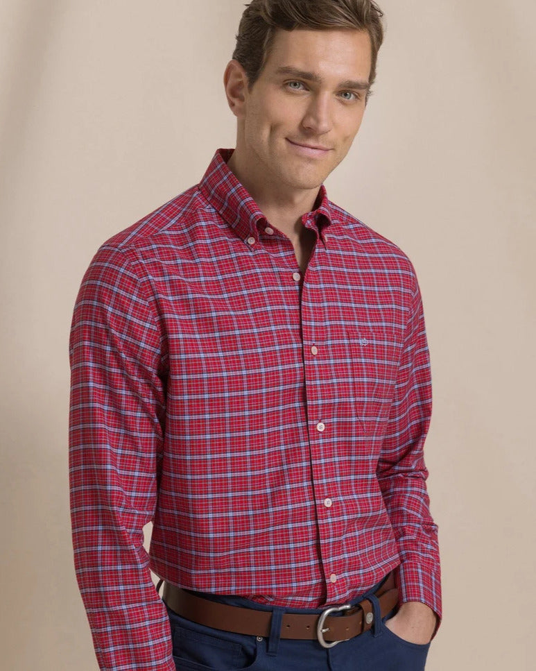 Southern Tide - Skipjack Sport Shirt Salsa Red