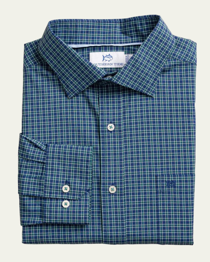 Southern Tide - Lanier Plaid Sport Shirt Nautical Blue