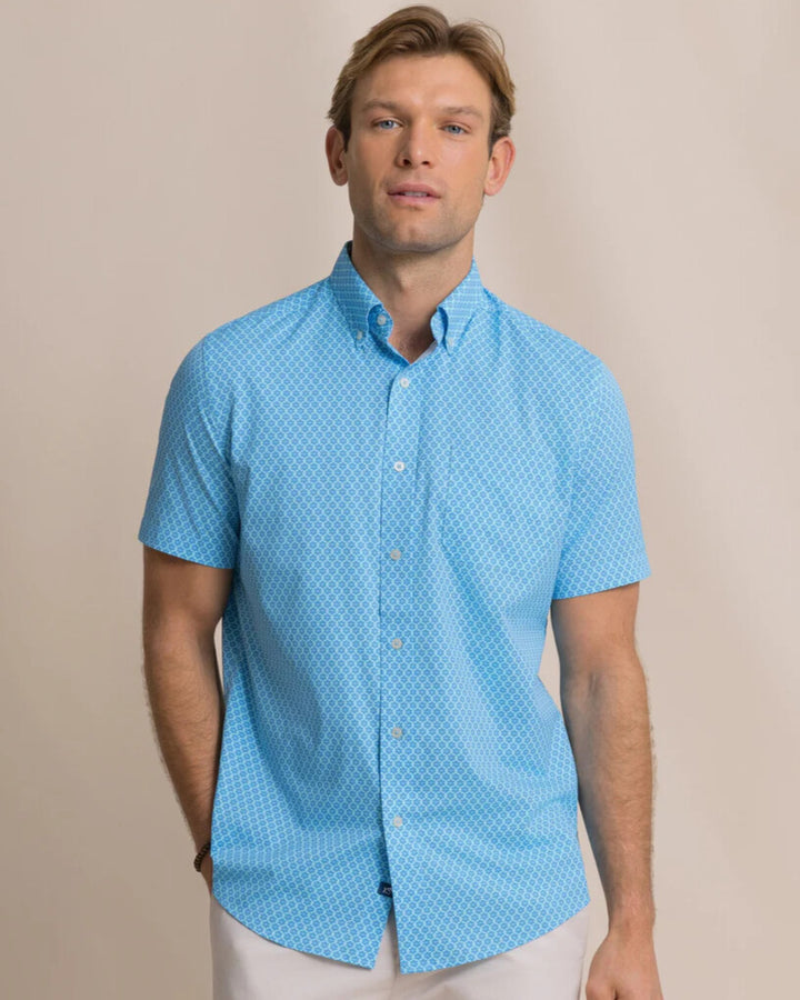 Southern Tide - Flower Garden Shirt Tropical Breeze Blue