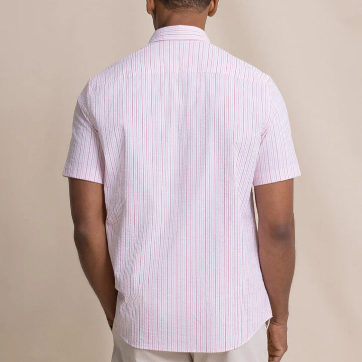 Southern Tide - Marina Seersucker Shirt Sea Pink