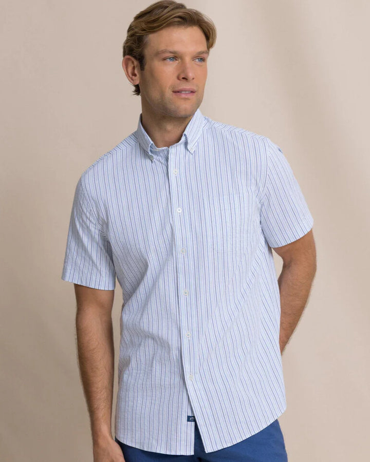 Southern Tide - Marina Seersucker Shirt Tropical Breeze