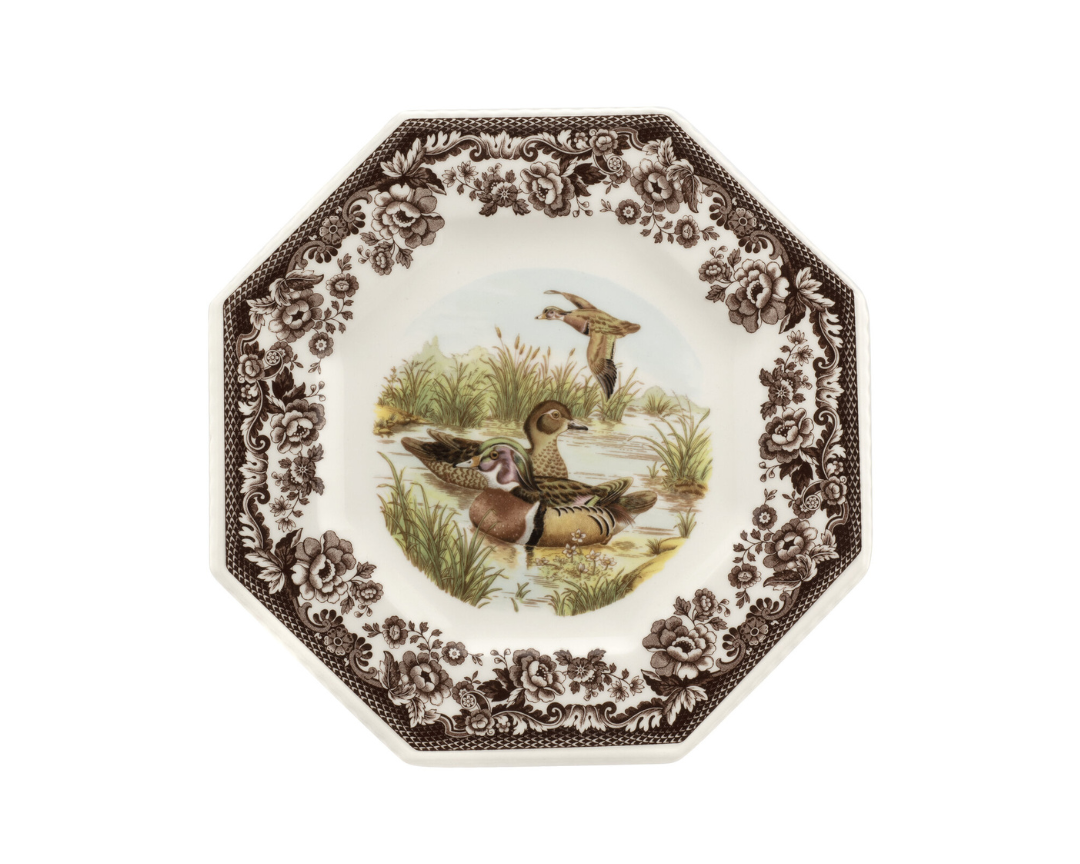 Spode - Octagonal Plate Wood Duck