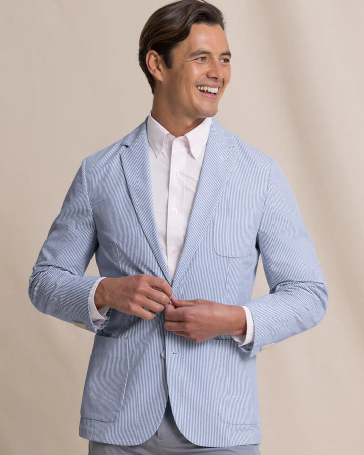 Southern Tide - Pamlico Seersucker Blazer Ocean Channel