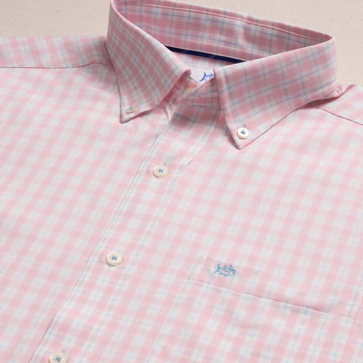 Southern Tide - Precheck Plaid Shirt Orchid Pink